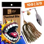 Inzite Rotator Spinnerbaits 10g – Haken 3/0 – Chestnut Bite – mit Doppelspinnerblatt & Fransen
