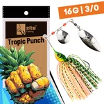Inzite Rotator Spinnerbaits 16g – Haken 3/0 – Tropic Punch – mit Doppelspinnerblatt & Fransen