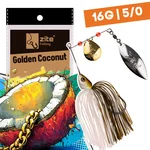 Inzite Rotator Spinnerbaits 16g – Haken 5/0 – Golden Coconut – mit Doppelspinnerblatt & Fransen