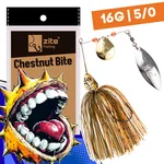 Inzite Rotator Spinnerbaits 16g – Haken 5/0 – Chestnut Bite – mit Doppelspinnerblatt & Fransen