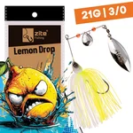 Inzite Rotator Spinnerbaits 21g – Haken 3/0 – Lemon Drop – mit Doppelspinnerblatt & Fransen