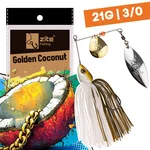Inzite Rotator Spinnerbaits 21g – Haken 3/0 – Golden Coconut – mit Doppelspinnerblatt & Fransen
