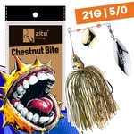 Inzite Rotator Spinnerbaits 21g – Haken 5/0 – Chestnut Bite – mit Doppelspinnerblatt & Fransen