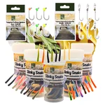 Zite Fishing Slinky Snake Starter Set - 40 Gummiköder Knoblauch & Käse Aroma + 12 ProSharp Haken