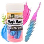 Wiggle Worm Forellenwurm Hellblau Rosa Knoblauch Aroma 5,5 cm 10 Stück Gummiköder