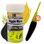 Zite Fishing Biggle Worm Schwarz Gelb Knoblauch 6,5 cm 8 Stück Gummiköder Forelle
