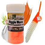 Zite Fishing Biggle Worm Sweet Orange Knoblauch 6,5 cm 8 Stück Gummiköder Forelle