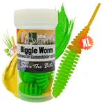 Zite Fishing Biggle Worm Chartreuse Gold Knoblauch 6,5 cm 8 Stück Gummiköder Forelle