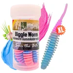 Zite Fishing Biggle Worm Hellblau Rosa Knoblauch 6,5 cm 8 Stück Gummiköder Forelle