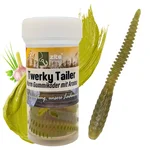 Zite Fishing Twerky Tailer Motoröl Knoblauch 7 cm 8 STK 3in1 Gummiköder Forelle