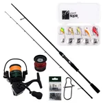 Zite Fishing Barsch Starterset Komplett – Inzite Base Stick 225cm Rute, Spinning Reel 2000 bespult & Neon Jigspinner Set