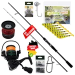 Inzite Base Stick Barsch-Set - 225 cm Angelrute & Spinning Base Reel 2000 bespult + Zubehör