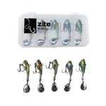 Zite Fishing Jigspinner Set Natur S 10g - 5 Spin Jigs im 3D-Beutefisch-Design für Barsch, Hecht & Zander