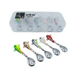 Zite Fishing Jigspinner Set Neon S 5g – 5 Farben für Barsch & Forelle inkl. Tackle-Box