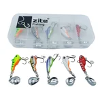 Zite Fishing Jigspinner Set Neon S 10g – 5 Köder mit Köderbox für Barsch, Forelle & Zander