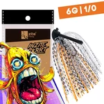 Inzite Skrrt Skirt Jig 6g – Haken 1/0 – Banana Peel – mit Weedguard Fransen Köder für Barsch und Zander