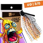 Inzite Skrrt Skirt Jig 6g – Haken 3/0 – Banana Peel – mit Weedguard Fransen Köder für Barsch und Zander