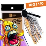 Inzite Skrrt Skirt Jig 10g – Haken 1/0 – Banana Peel – mit Weedguard Fransen Köder für Barsch und Zander