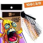 Inzite Skrrt Skirt Jig 10g – Haken 3/0 – Banana Peel – mit Weedguard Fransen Köder für Barsch und Zander