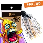 Inzite Skrrt Skirt Jig 14g – Haken 1/0 – Banana Peel – mit Weedguard Fransen Köder für Barsch und Zander