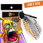 Inzite Skrrt Skirt Jig 14g – Haken 3/0 – Banana Peel – mit Weedguard Fransen Köder für Barsch und Zander