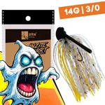 Inzite Skrrt Skirt Jig 14g – Haken 3/0 – Ghost Banana – mit Weedguard Fransen Köder für Barsch und Zander