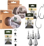 Free Rig Bundle mit Off-Set Haken sowie Tropfenblei Sortiment, Stopper & Schnüre für Barsch & Zander Angeln