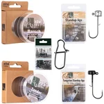Ned Rig Bundle mit Stand Up Jigs in Blei & Tungsten sowie Snaps und Schnüre für Barsch & Zander Angeln