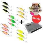 Zite Fishing Troutforce Spoons Starterset – 15 Forellen-Blinker 1,7g/2,3g/2,8g + Gratis Tacklebox