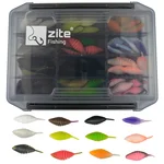 Big Bug Starterbox – 60 Gummiköder in 12 Farben, Forellen Set mit Tackle-Box, UV-aktiv, Ultra-Light