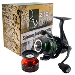 Spinning Reel Base 3000 Spinnrolle mit Frontbremse 5+1 2 Aluminiumspulen für Forelle & Barsch Spinnfischen