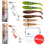 Zite Fishing Inzite Flanker XL Sparset – Hecht-Komplettset mit 6 Gummifischen 23,5 cm, 2x Variables Hechtsystem L (Natur