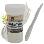 Twerky Tailer Glow Edition Knoblauch 7 cm 8 Stück – Forellen Gummiköder UV-aktiv