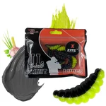 Big Mag Forellen Gummimade Schwarz/Gelb Knoblauch 3 cm UV-aktiv 10 Stück